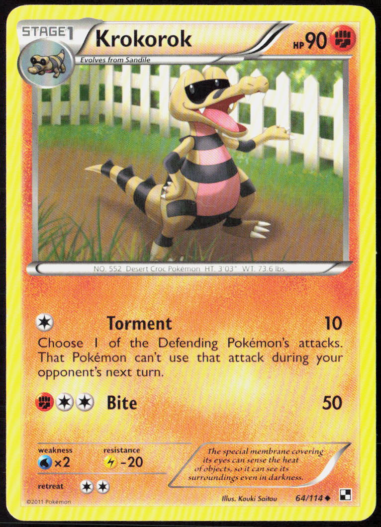 Krokorok 64/114 Black and White Pokemon TCG LP