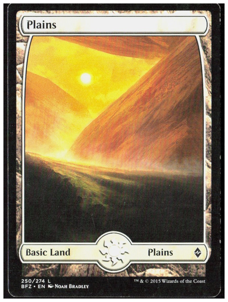 Plains - Full Art 250 Battle for Zendikar Magic: The Gathering LP