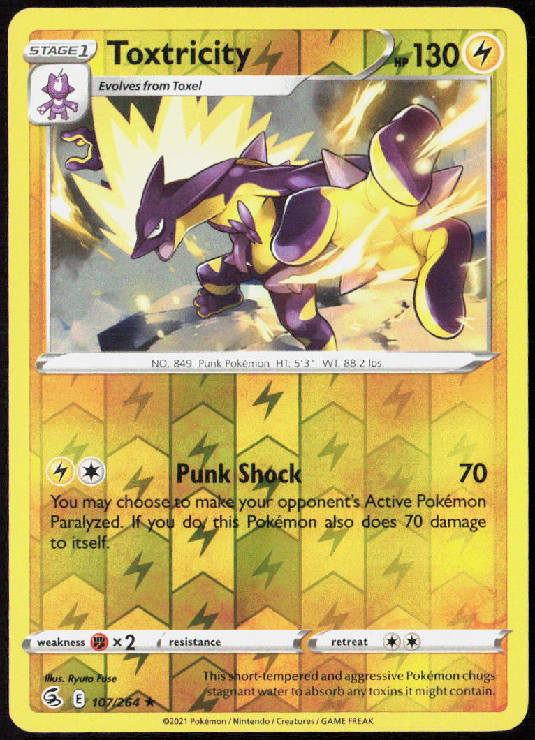 Toxtricity (107) Reverse Holo 107/264 SWSH08: Fusion Strike NM