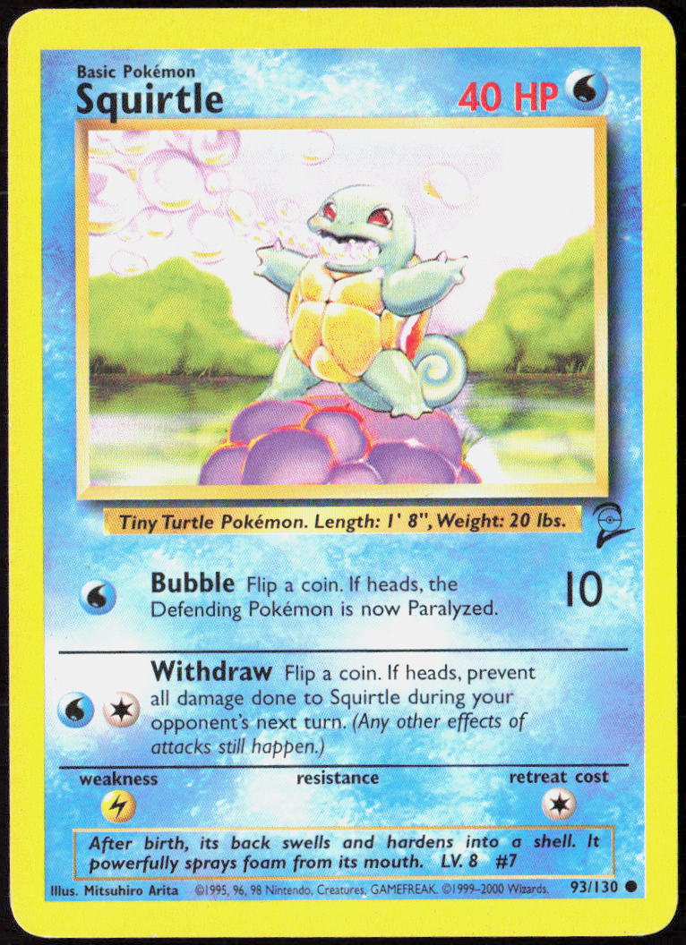 Squirtle 093/130 Base Set 2 Pokemon TCG LP