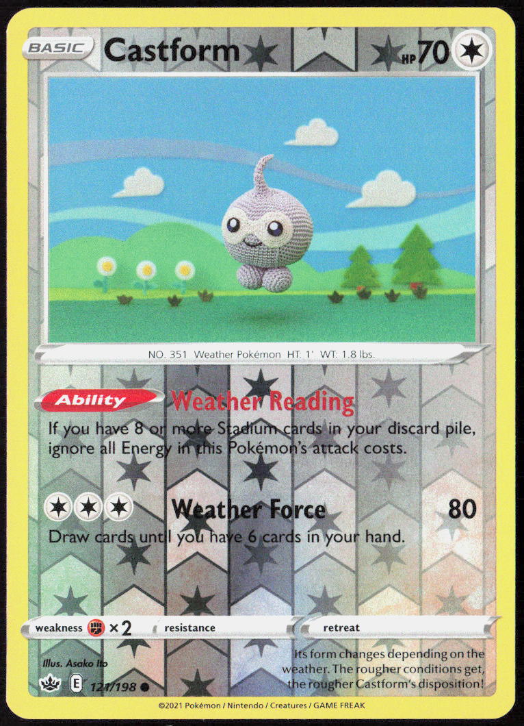 Castform Reverse Holo 121/198 SWSH06: Chilling Reign LP