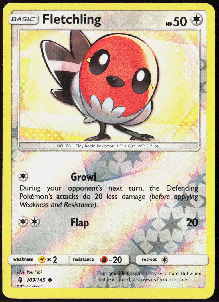 Fletchling Reverse Holo 109/145 SM - Guardians Rising LP