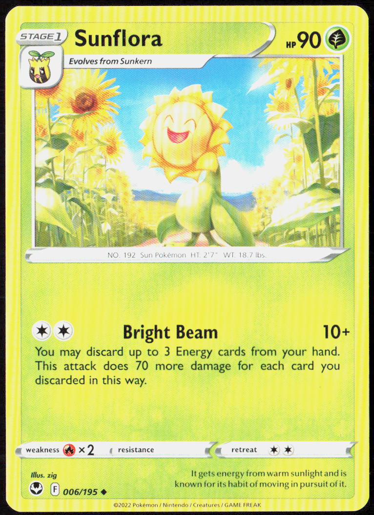 Sunflora 006/195 SWSH12: Silver Tempest Pokemon TCG LP