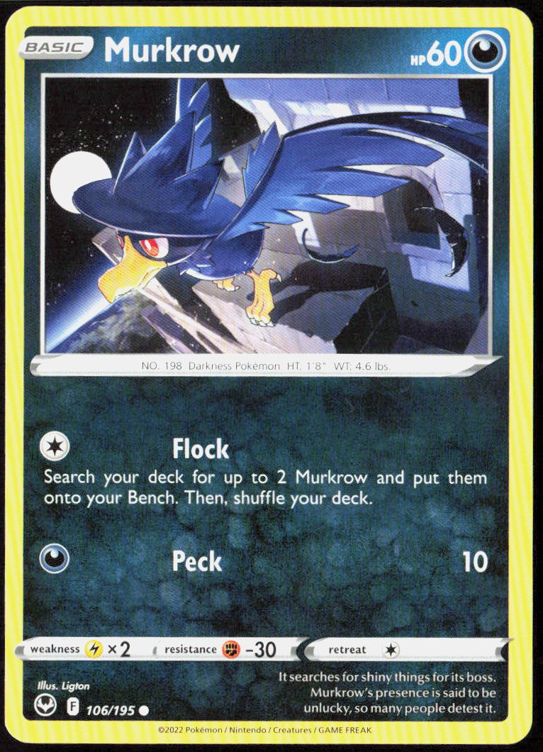 Murkrow 106/195 SWSH12: Silver Tempest Pokemon TCG LP