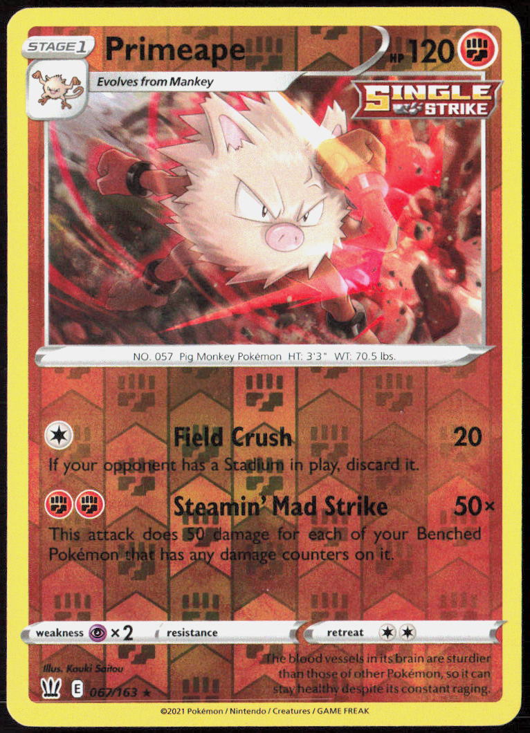 Primeape Reverse Holo 067/163 SWSH05: Battle Styles LP