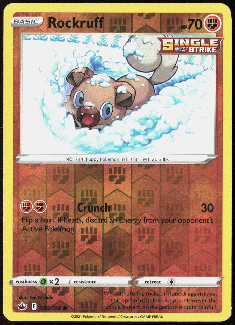 Rockruff Reverse Holo 086/198 SWSH06: Chilling Reign Pokemon TCG LP