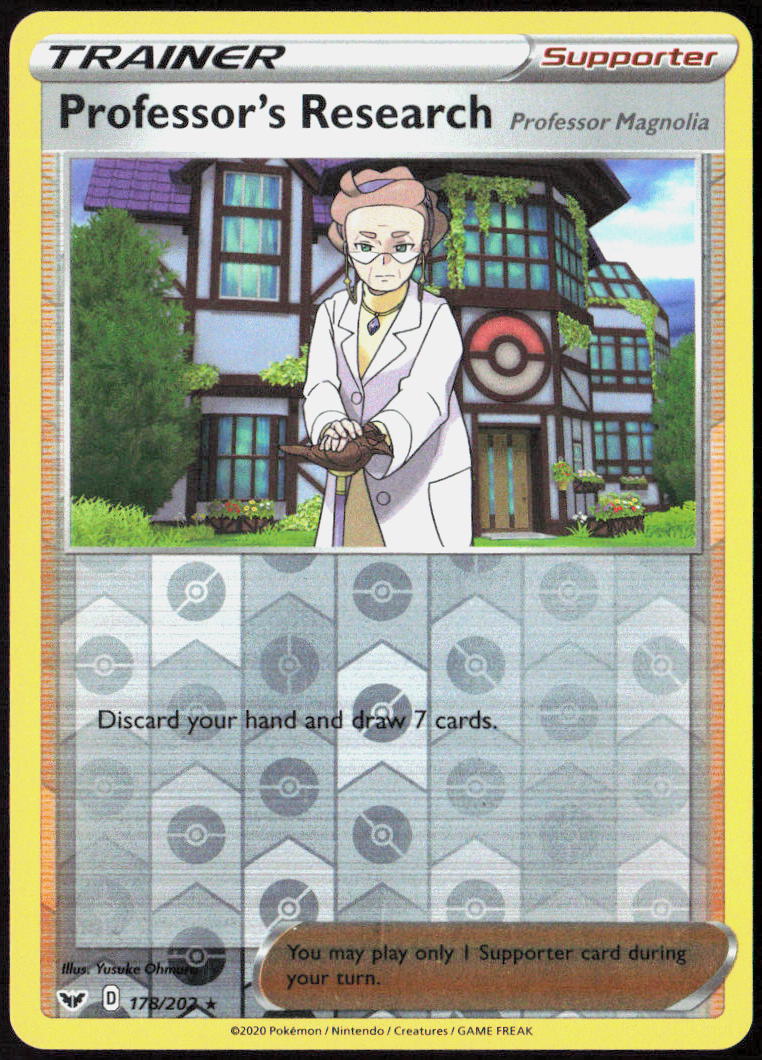 Professor's Research [Professor Magnolia] Reverse Holo 178/202 S & S Pokemon LP