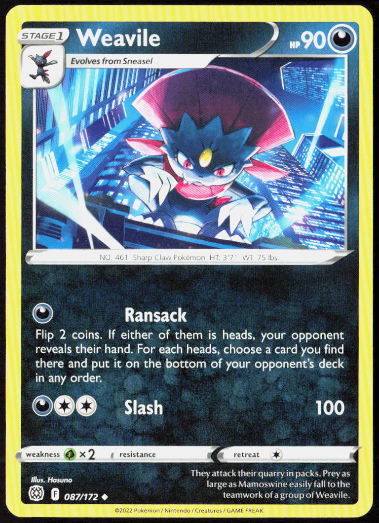 Weavile 087/172 SWSH09: Brilliant Stars Pokemon TCG LP