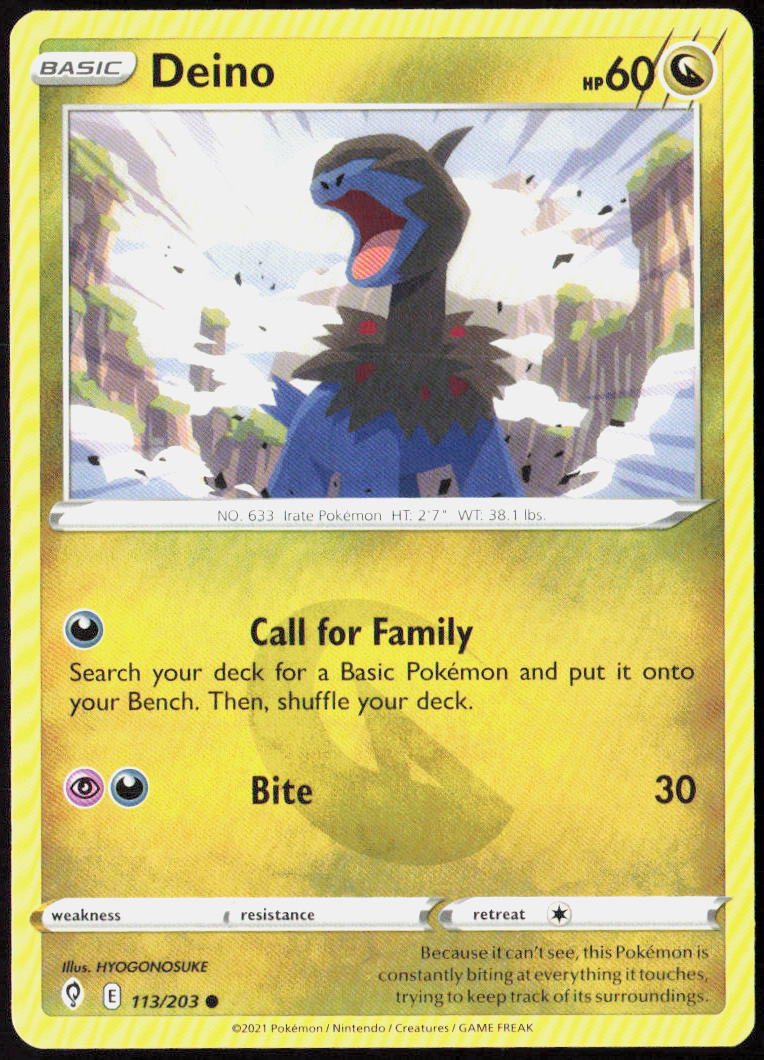 Deino 113/203 SWSH07: Evolving Skies Pokemon TCG LP