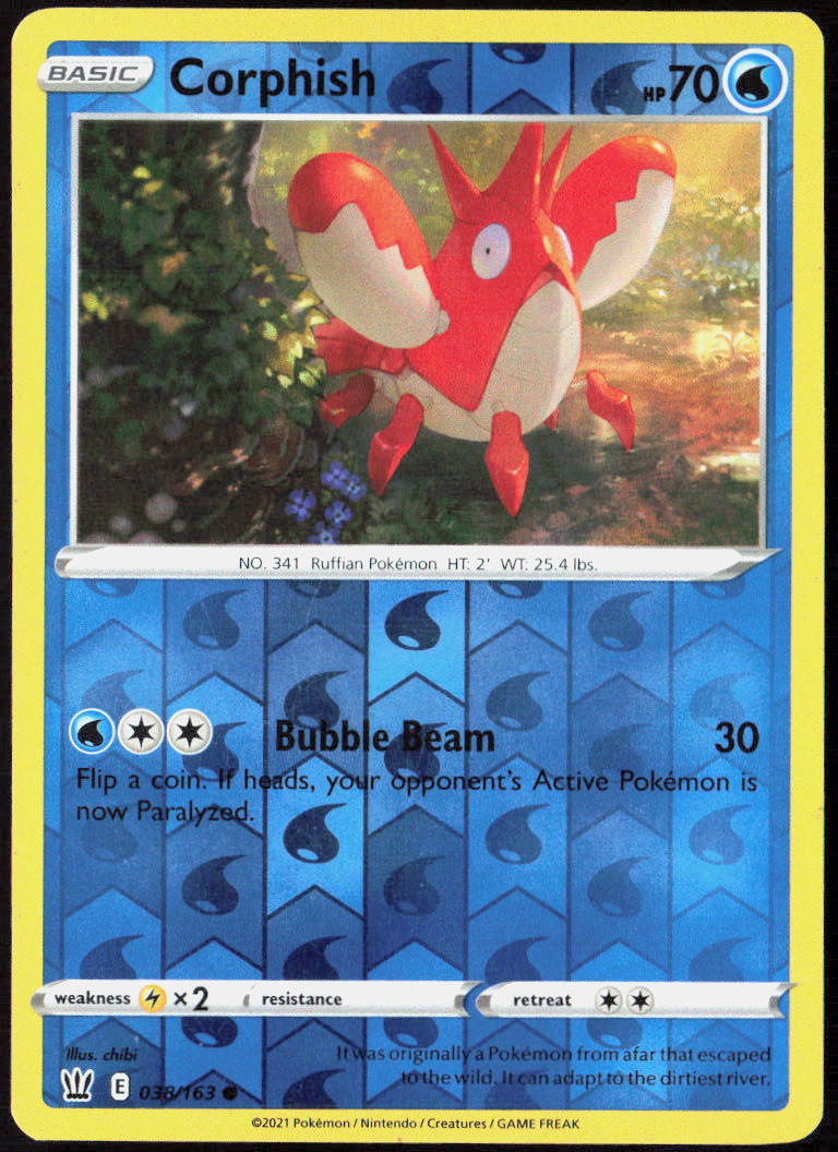 Corphish Reverse Holo 038/163 SWSH05: Battle Styles NM
