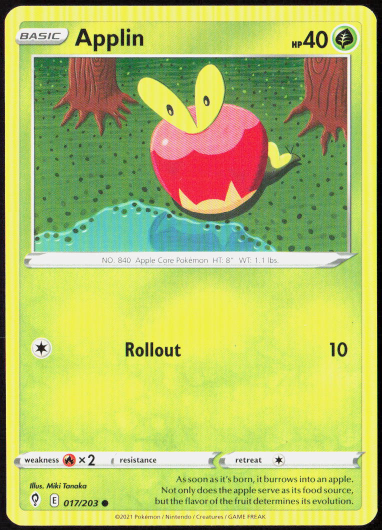 Applin 017/203 SWSH07: Evolving Skies Pokemon TCG LP