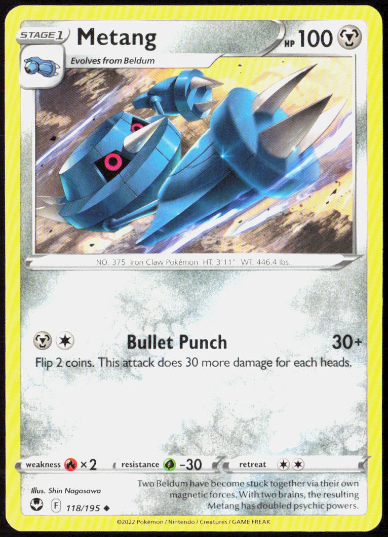 Metang 118/195 SWSH12: Silver Tempest Pokemon TCG LP