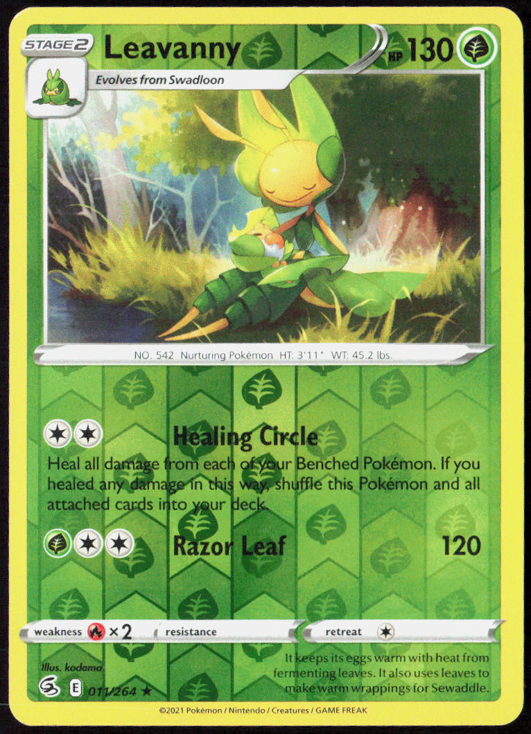 Leavanny Reverse Holo 011/264 SWSH08: Fusion Strike NM