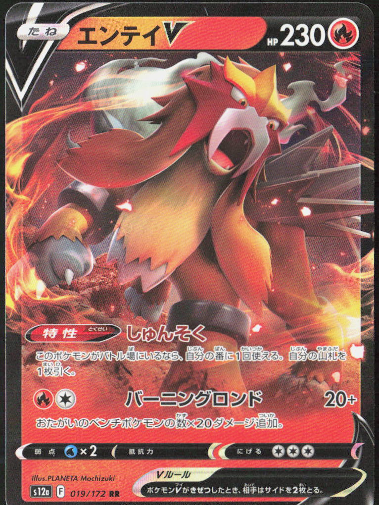 Entei V Holo 019/172 S12a: VSTAR Universe Pokemon TCG NM
