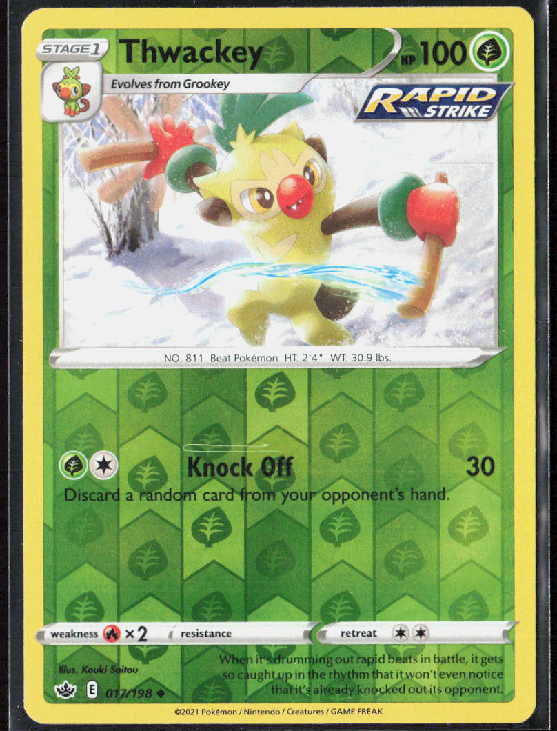 Thwackey Reverse Holo 017/198 SWSH06: Chilling Reign Pokemon TCG LP
