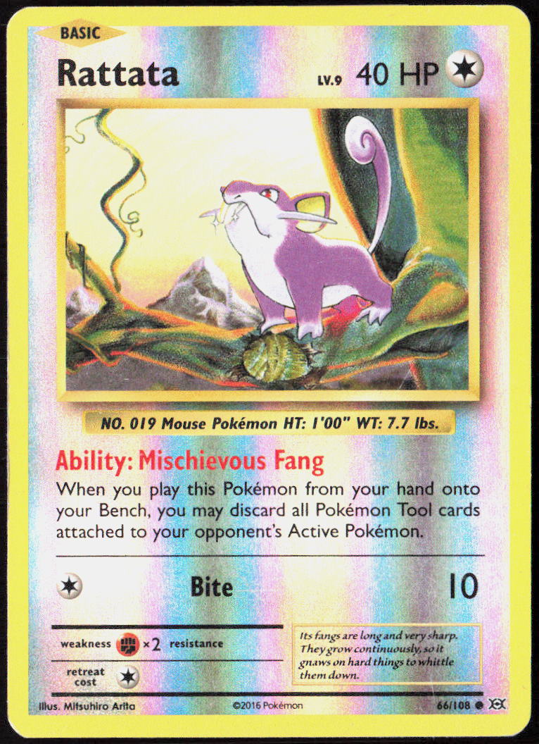 Rattata Reverse Holo 66/108 XY - Evolutions MP