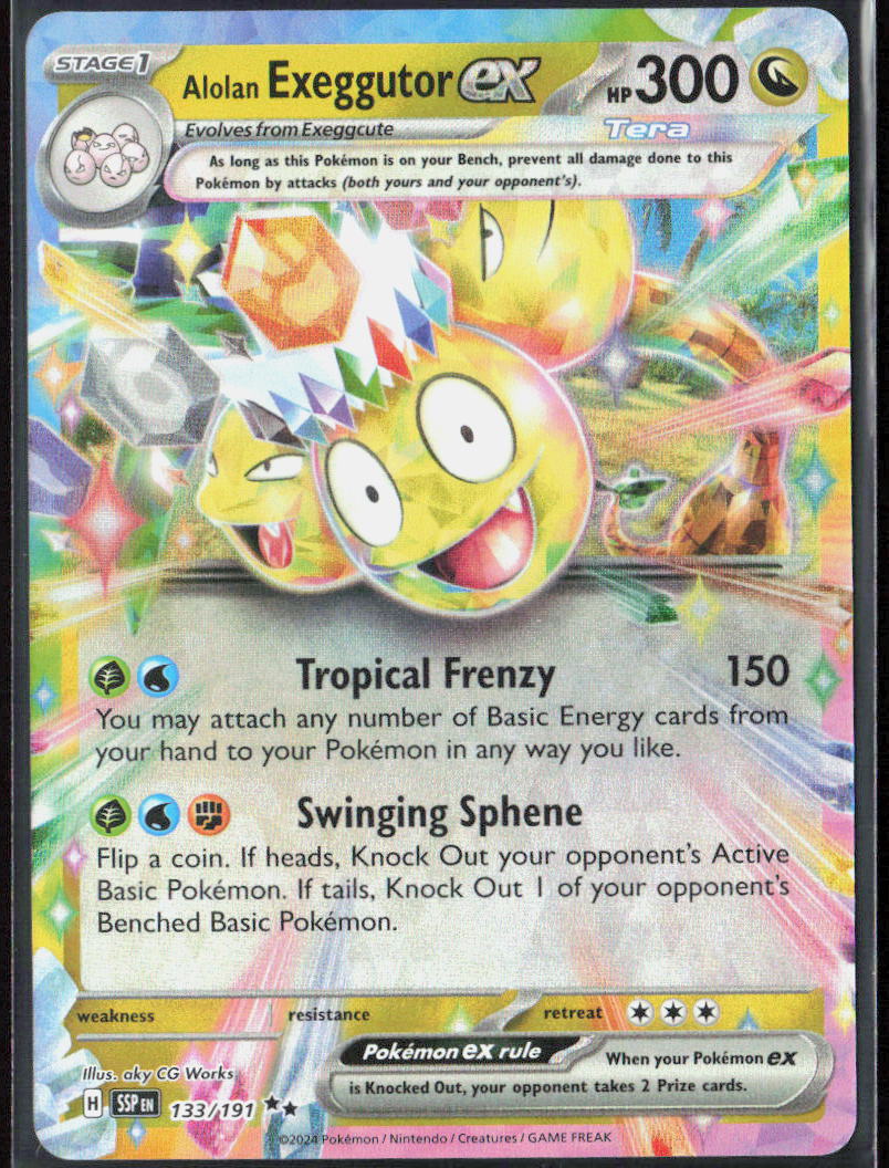 Alolan Exeggutor ex Holo 133/191 SV08: Surging Sparks Pokemon TCG NM