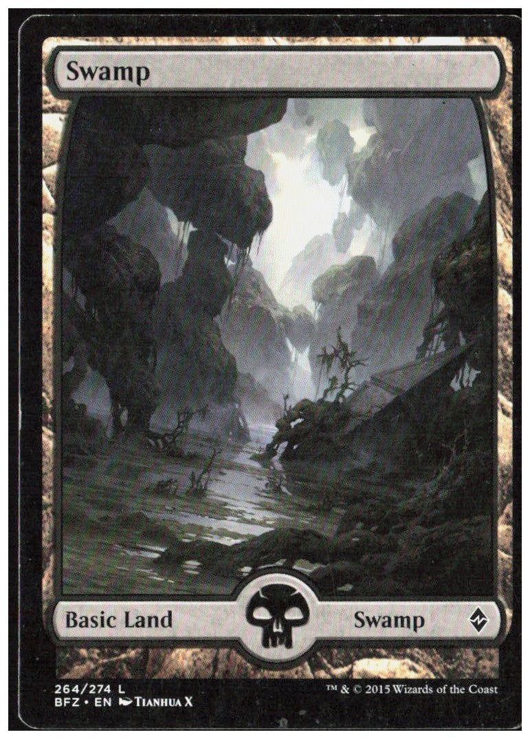 Swamp - Full Art 264 Battle for Zendikar Magic: The Gathering LP