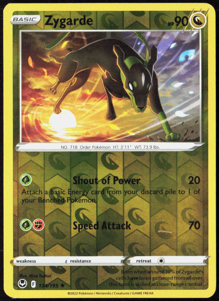 Zygarde Reverse Holo 134/195 SWSH12: Silver Tempest Pokemon TCG LP