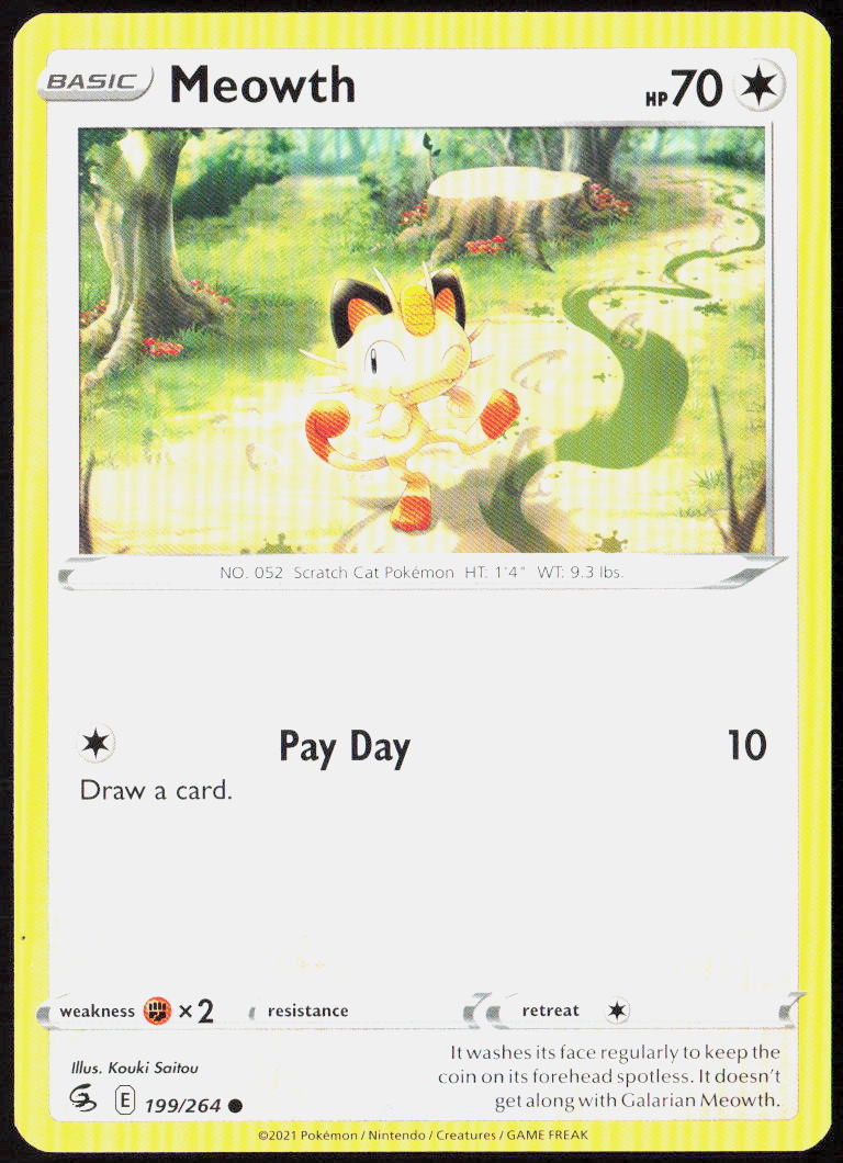 Meowth 199/264 SWSH08: Fusion Strike Pokemon TCG LP