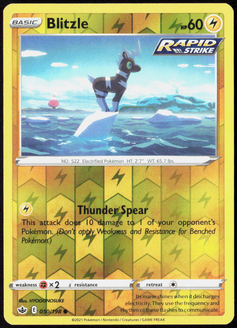 Blitzle Reverse Holo 050/198 SWSH06: Chilling Reign Pokemon TCG LP