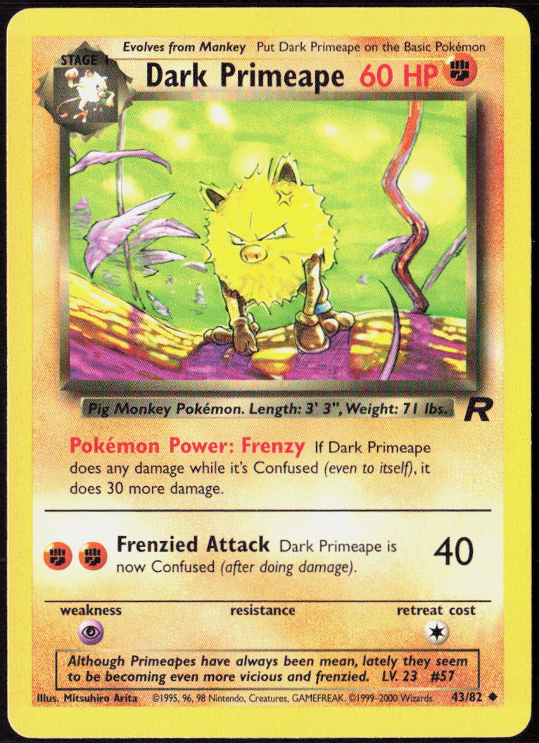 Dark Primeape Unlimited 43/82 Team Rocket Pokemon TCG LP