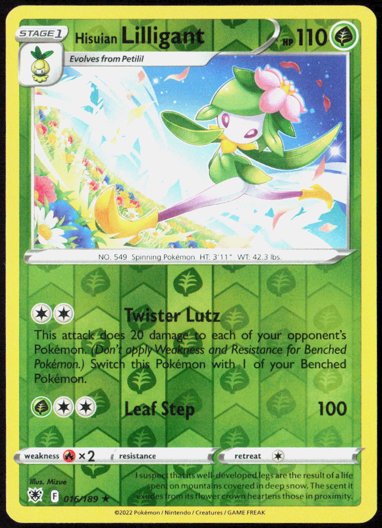 Hisuian Lilligant Reverse Holo 016/189 SWSH10: Astral Radiance Pokemon TCG LP