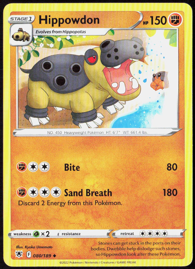 Hippowdon 080/189 SWSH10: Astral Radiance Pokemon TCG LP
