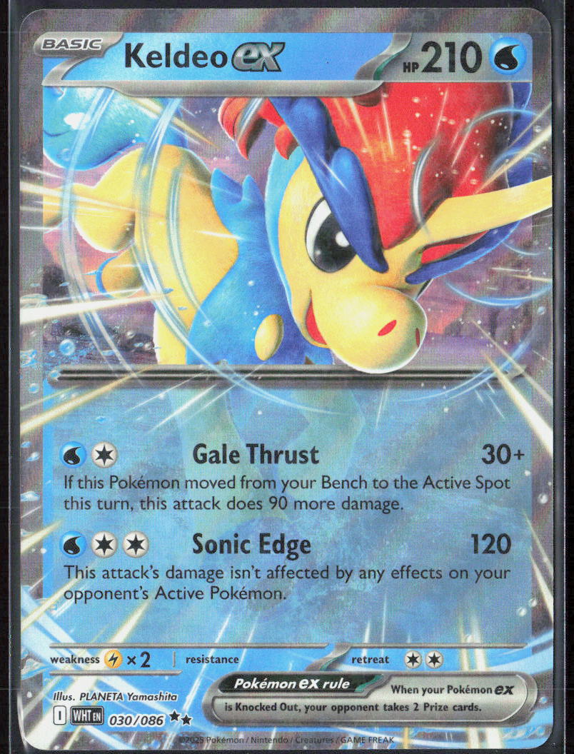 Keldeo ex Holo 030/086 SV: White Flare Pokemon TCG NM