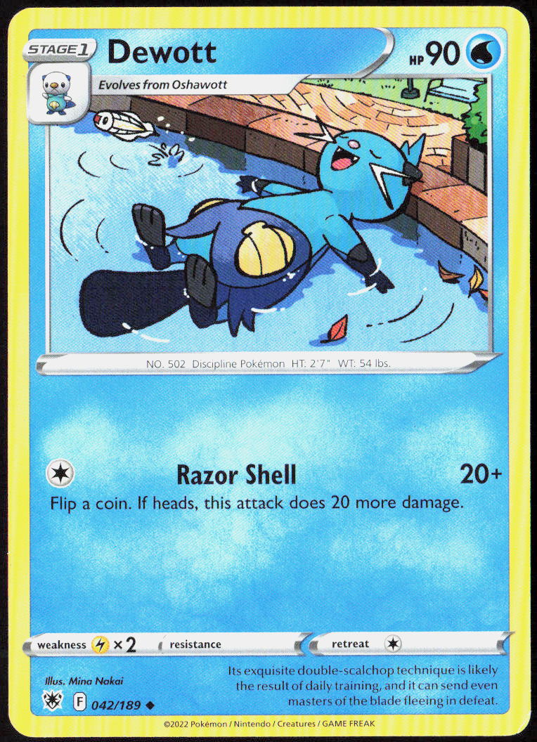 Dewott 042/189 SWSH10: Astral Radiance Pokemon TCG LP