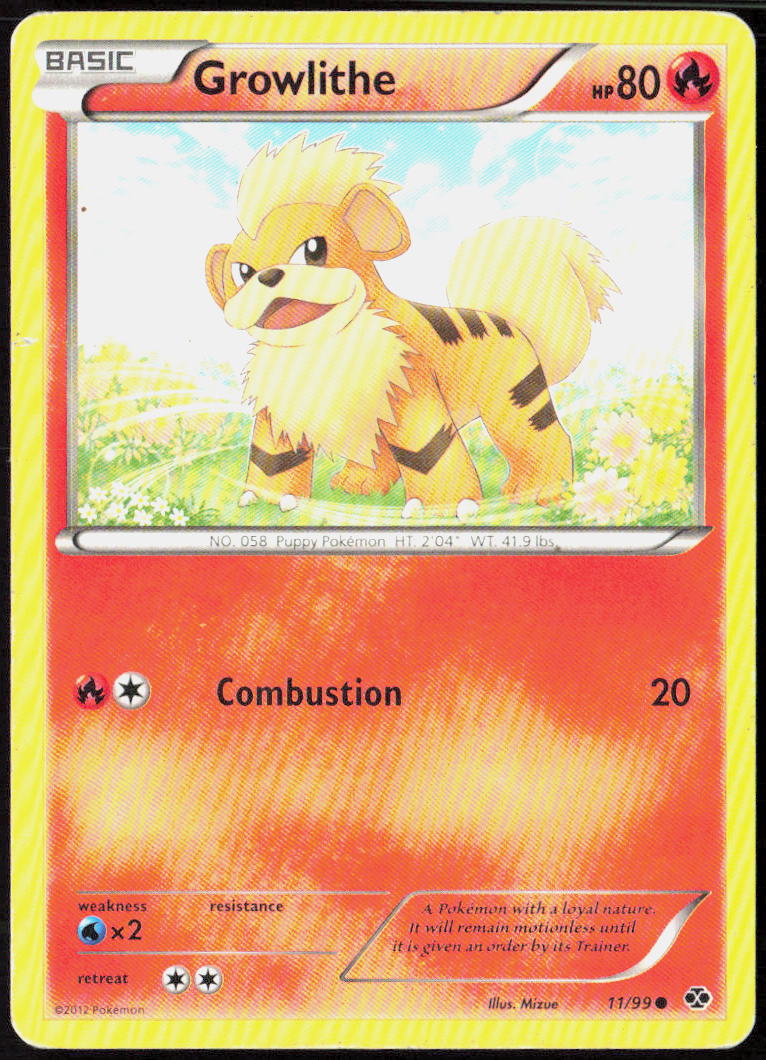 Growlithe (11) 11/99 Next Destinies Pokemon TCG LP
