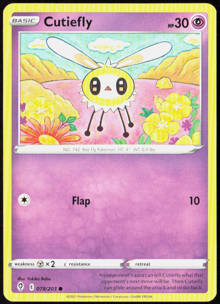 Cutiefly 078/203 SWSH07: Evolving Skies Pokemon TCG LP
