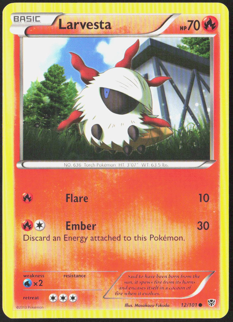 Larvesta 12/101 Plasma Blast Pokemon TCG LP