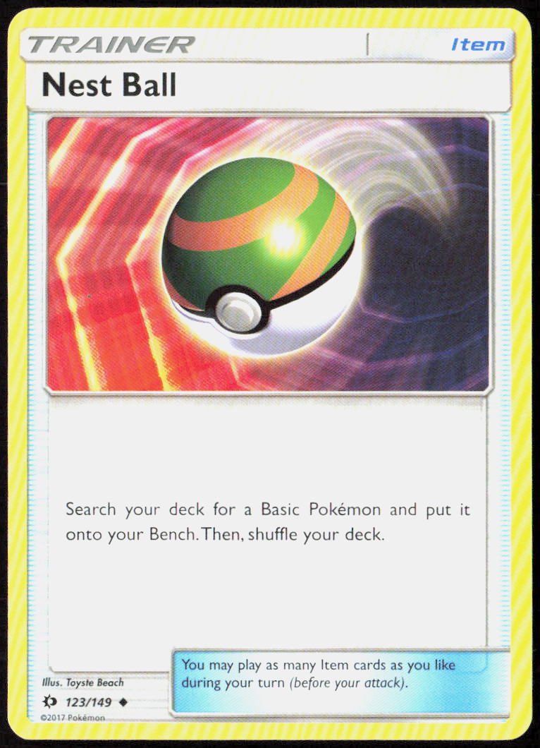 Nest Ball 123/149 SM Base Set Pokemon TCG LP