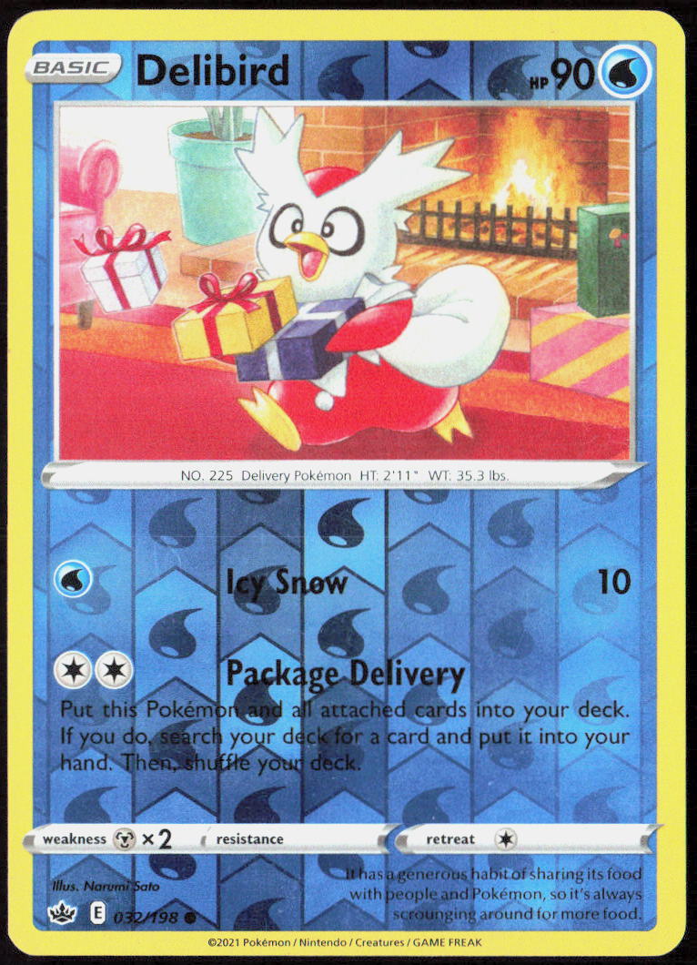 Delibird Reverse Holo 032/198 SWSH06: Chilling Reign LP