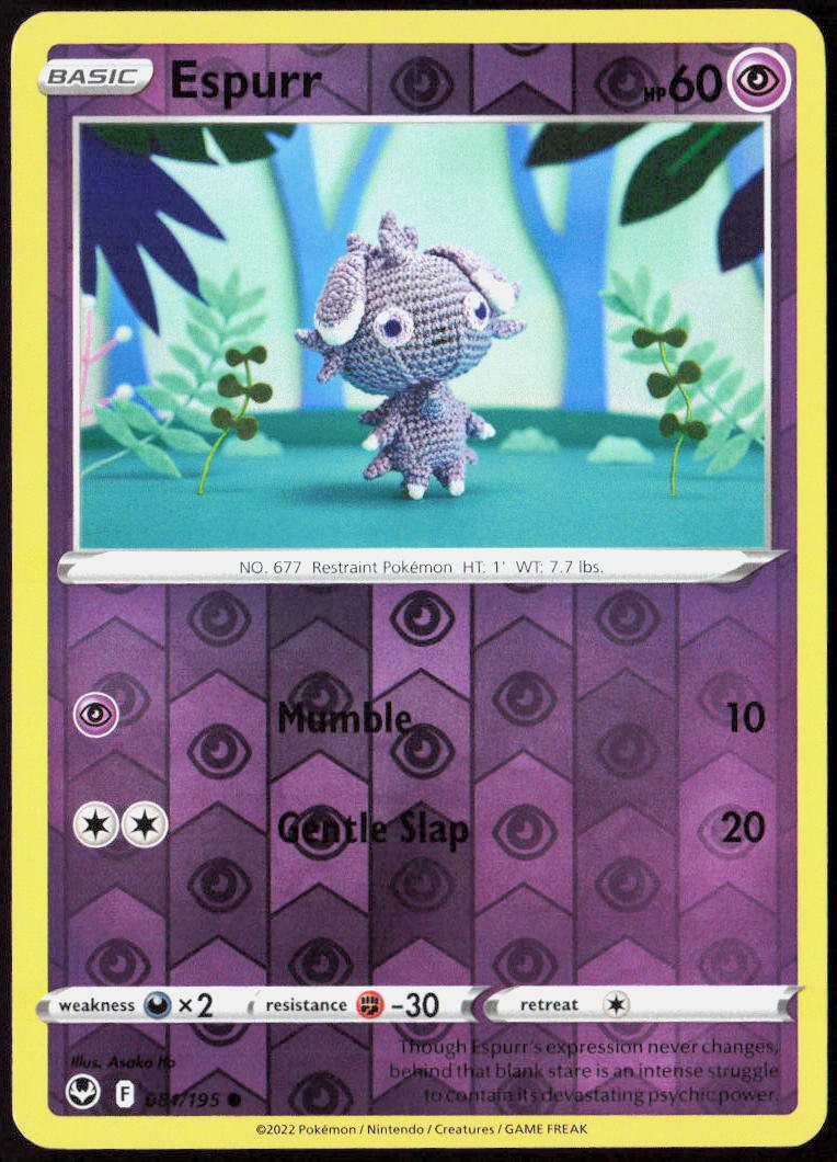 Espurr Reverse Holo 081/195 SWSH12: Silver Tempest Pokemon TCG LP