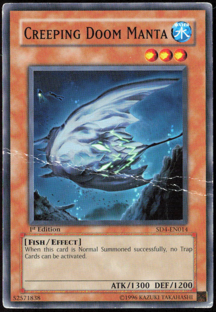 Creeping Doom Manta 1st Edition SD4-EN014 Structure Deck: Fury from the Deep Yu-Gi-Oh! TCG DMG