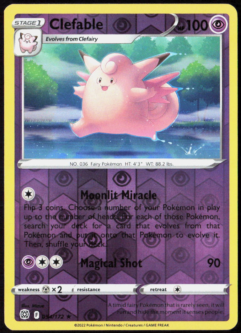 Clefable Reverse Holo 054/172 SWSH09: Brilliant Stars Pokemon TCG LP