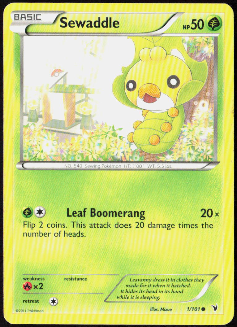 Sewaddle 1/101 Noble Victories Pokemon TCG LP