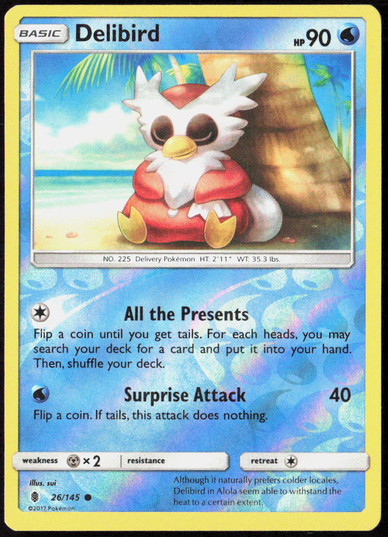 Delibird Reverse Holo 26/145 SM - Guardians Rising LP