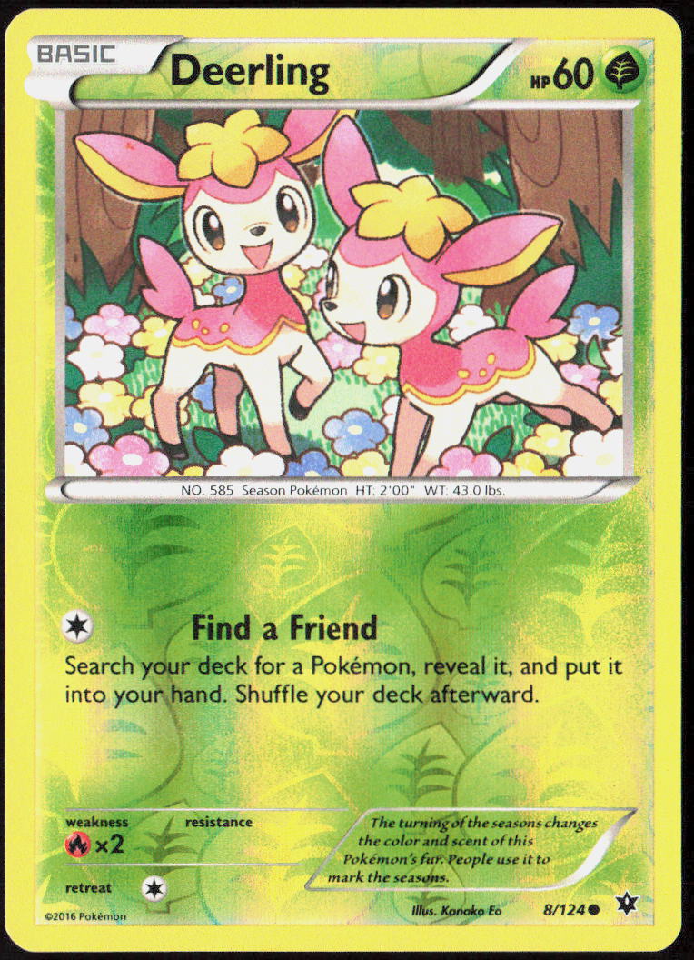Deerling Reverse Holo 8/124 XY - Fates Collide Pokemon TCG LP