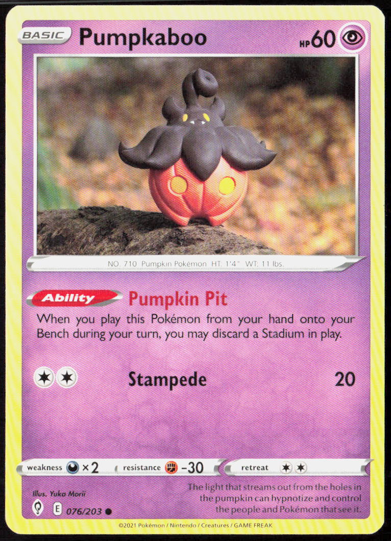 Pumpkaboo 076/203 SWSH07: Evolving Skies Pokemon TCG LP