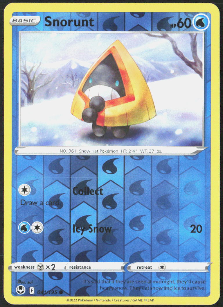 Snorunt Reverse Holo 041/195 SWSH12: Silver Tempest Pokemon TCG LP