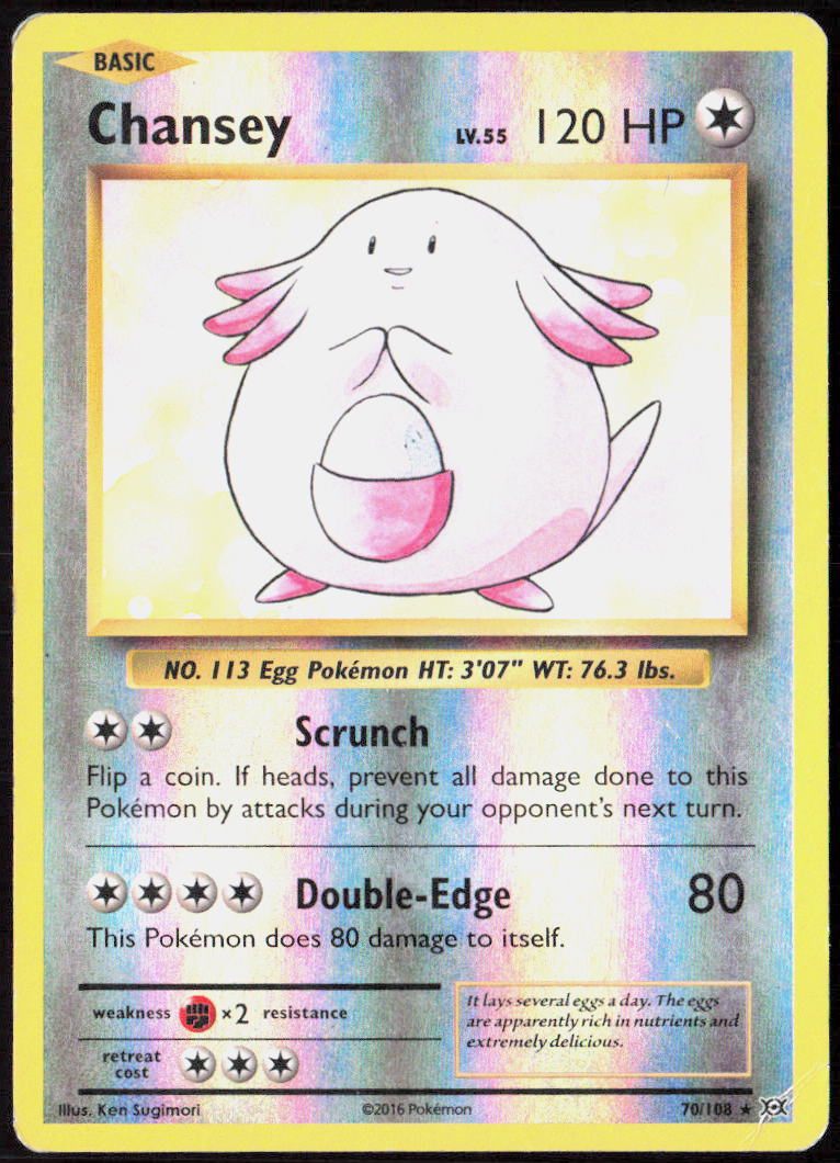 Chansey Reverse Holo 70/108 XY - Evolutions DMG