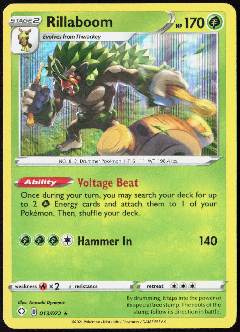 Rillaboom 013/072 Shining Fates Pokemon TCG LP