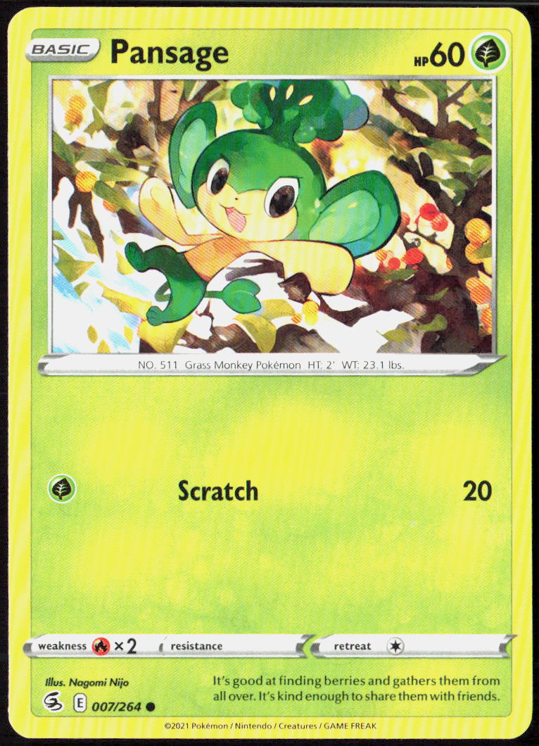 Pansage 007/264 SWSH08: Fusion Strike Pokemon TCG LP