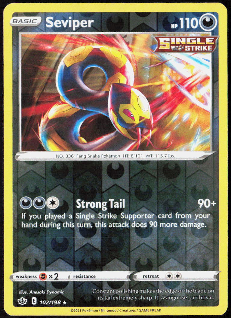 Seviper Reverse Holo 102/198 SWSH06: Chilling Reign Pokemon TCG LP