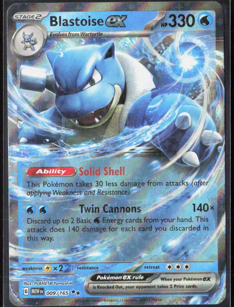 Blastoise ex Holo 009/165 SV: Scarlet & Violet 151 NM