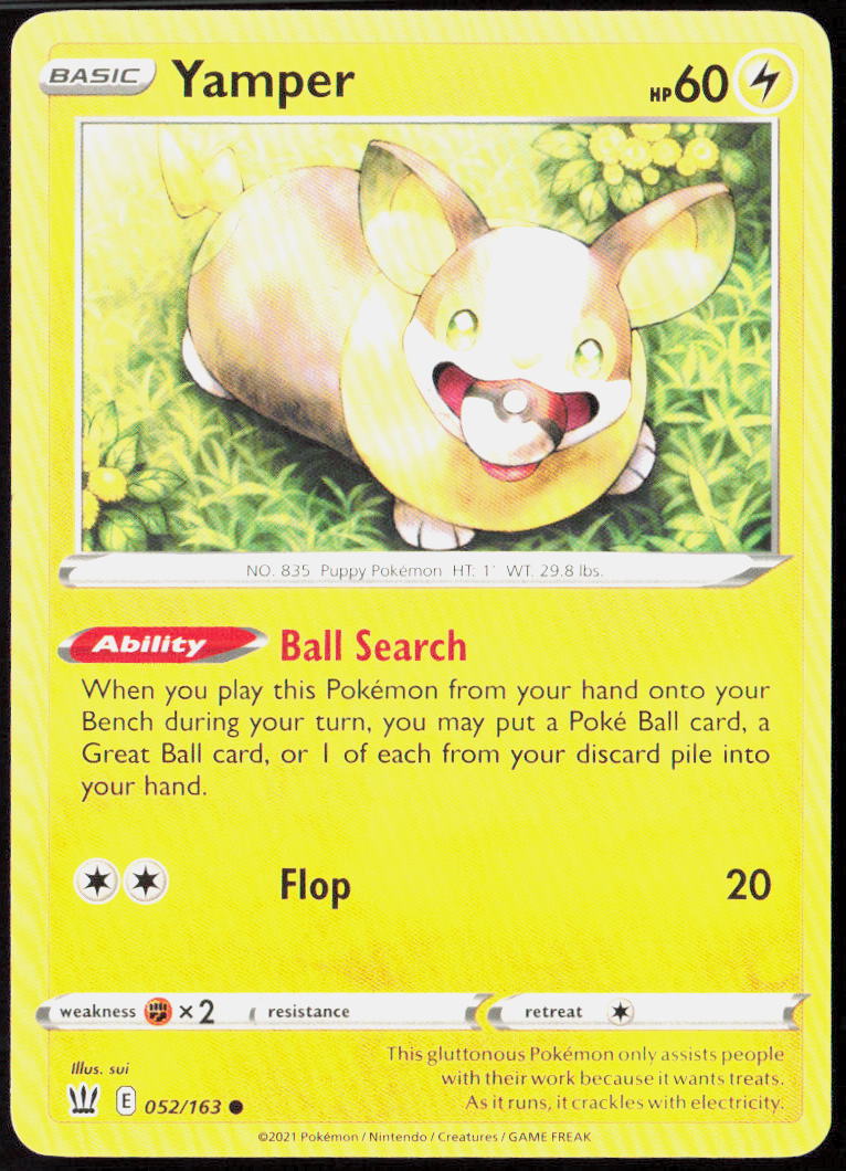 Yamper 052/163 SWSH05: Battle Styles Pokemon TCG LP