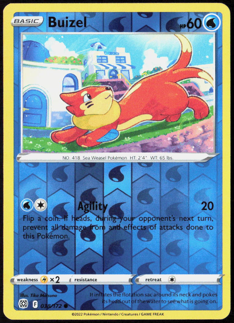 Buizel Reverse Holo 038/172 SWSH09: Brilliant Stars Pokemon TCG LP